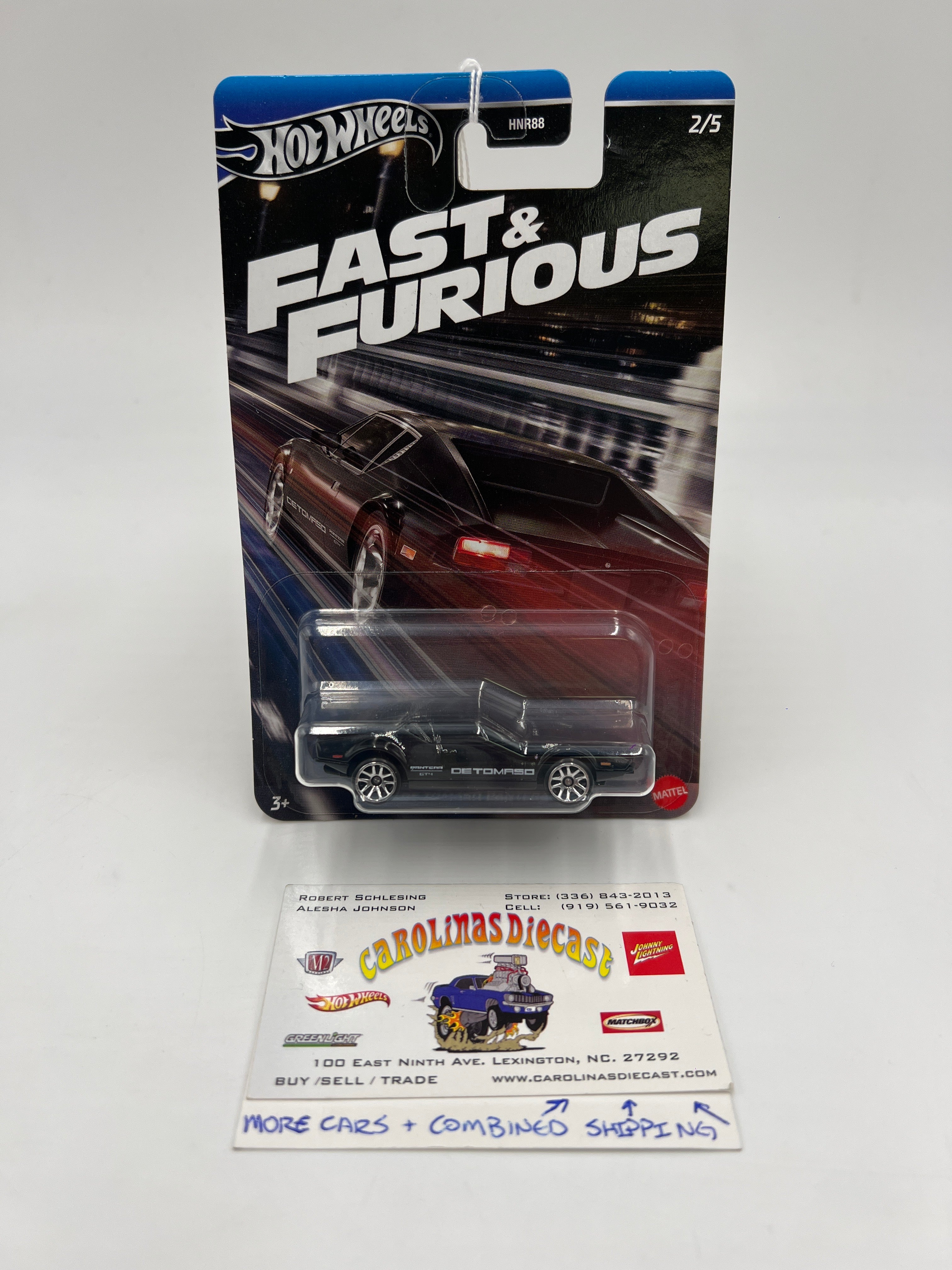Hot Wheels Silver Series Fast & Furious #2 De Tomaso Pantera Black
