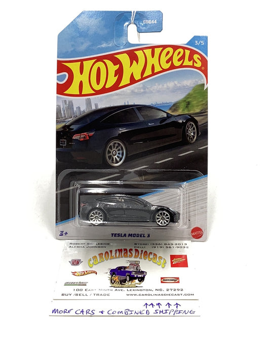 Hot Wheels Luxury Sedans 3/5 Tesla Model 3 Walmart Exclusive