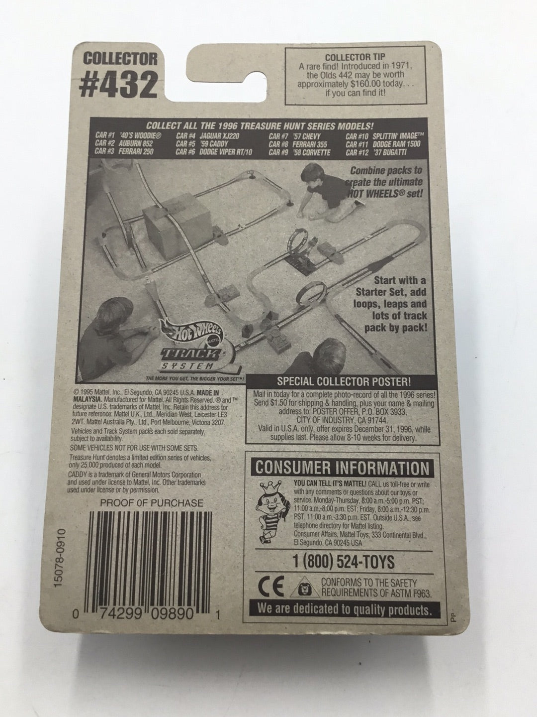 1996 Hot Wheels Treasure Hunt #5 of 12 1959 Caddy W/Protector