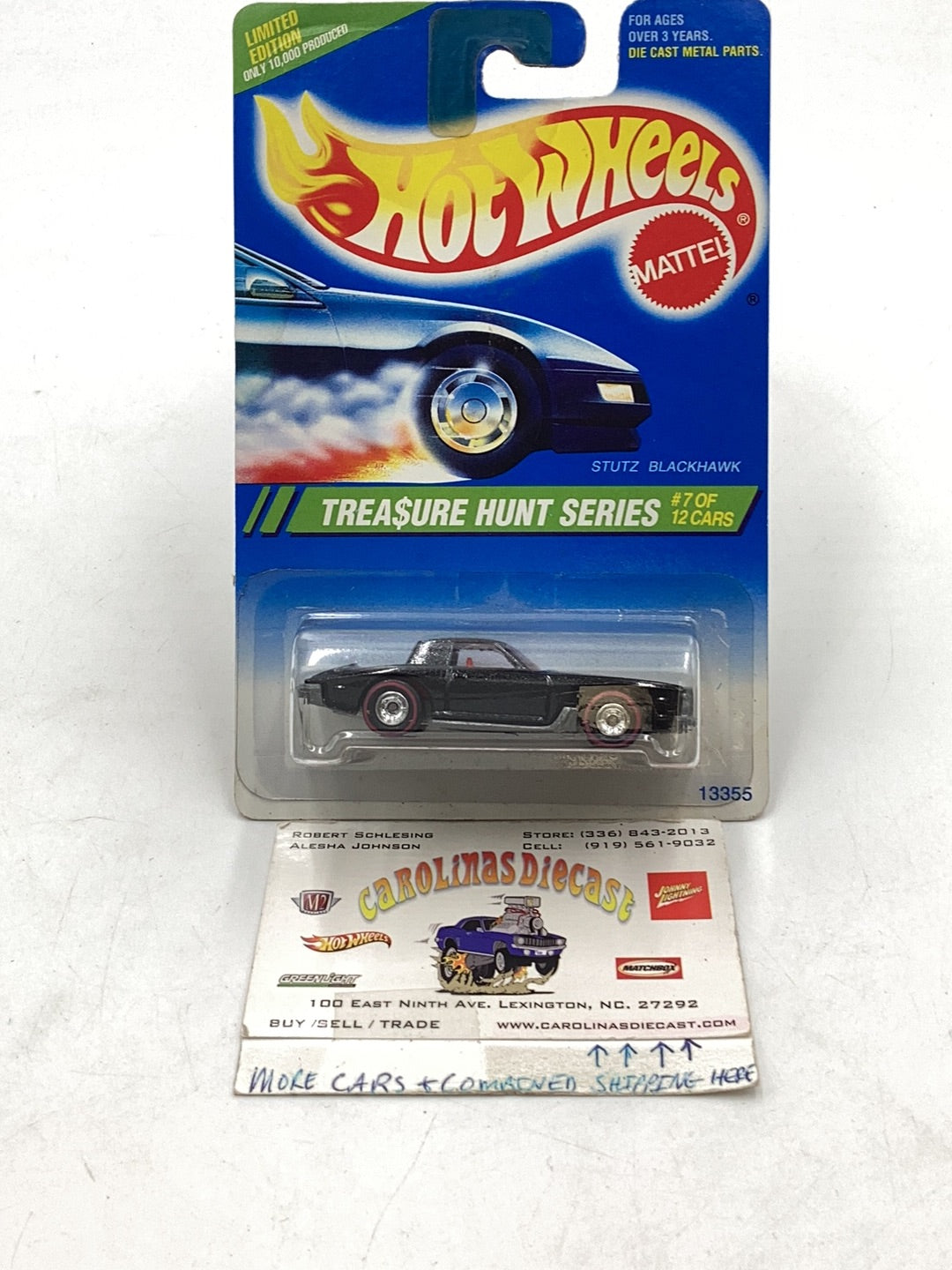 1995 Hot Wheels Treasure Hunt #7 Stutz Blackhawk W/Protector