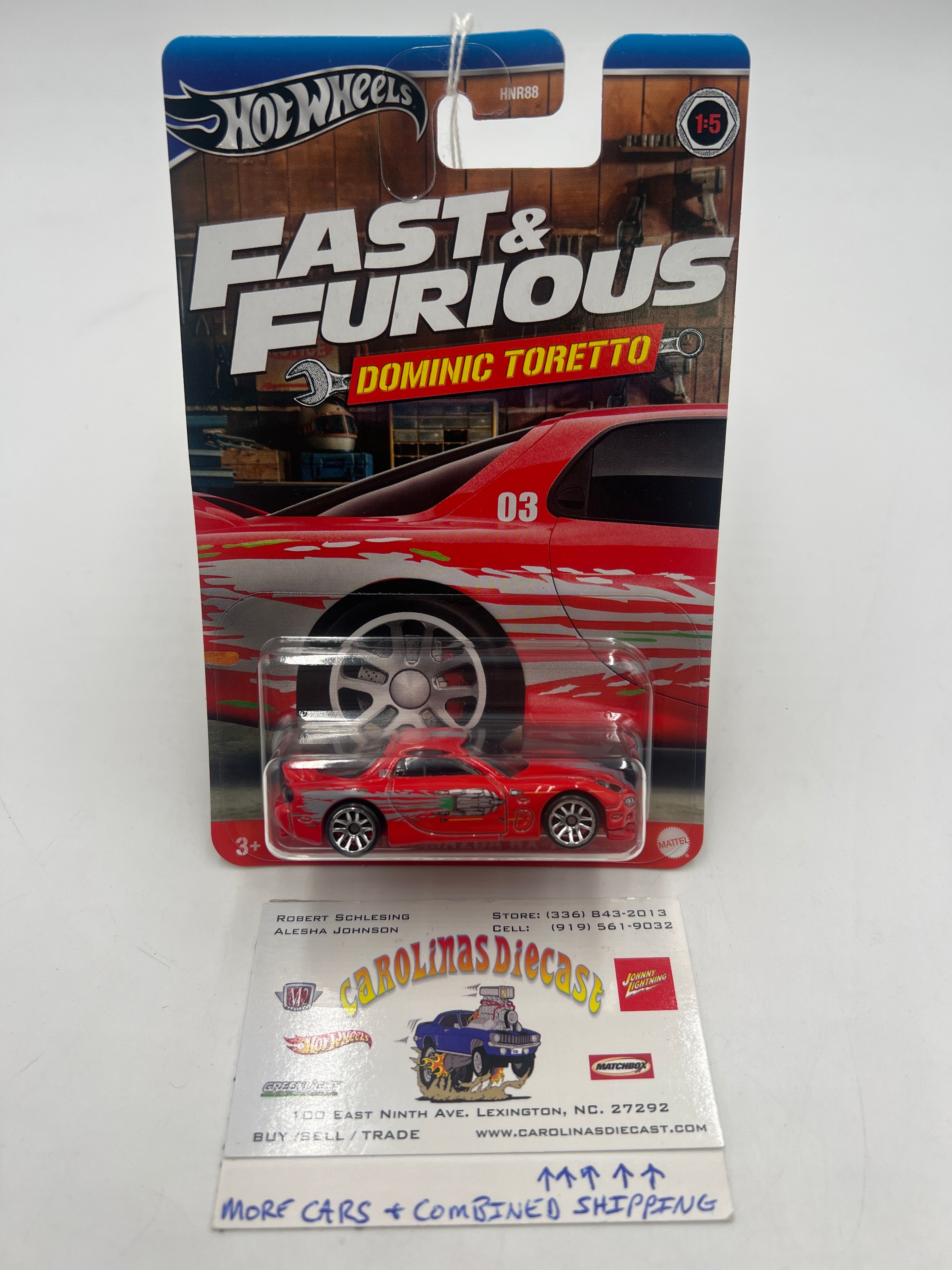 2024 Hot Wheels Fast u0026 Furious Dominic Toretto 1995 Mazda RX-7 1/5 159G