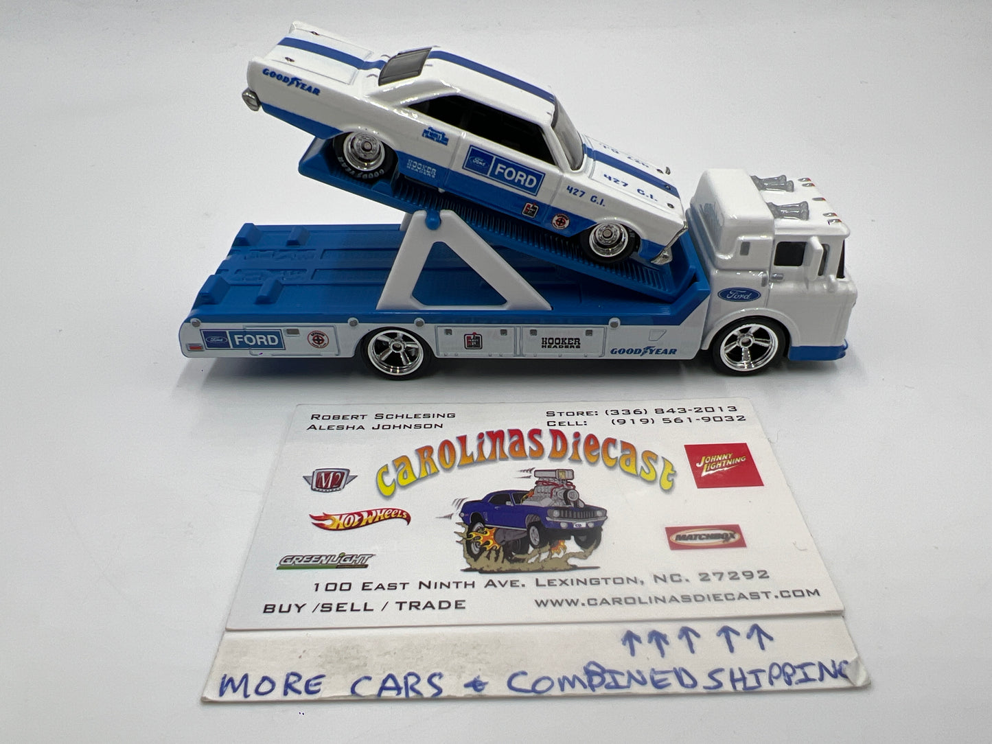 Hot Wheels 1/64 Premium Team Transport #38 65 Ford Galaxie & Ford C-800 Loose