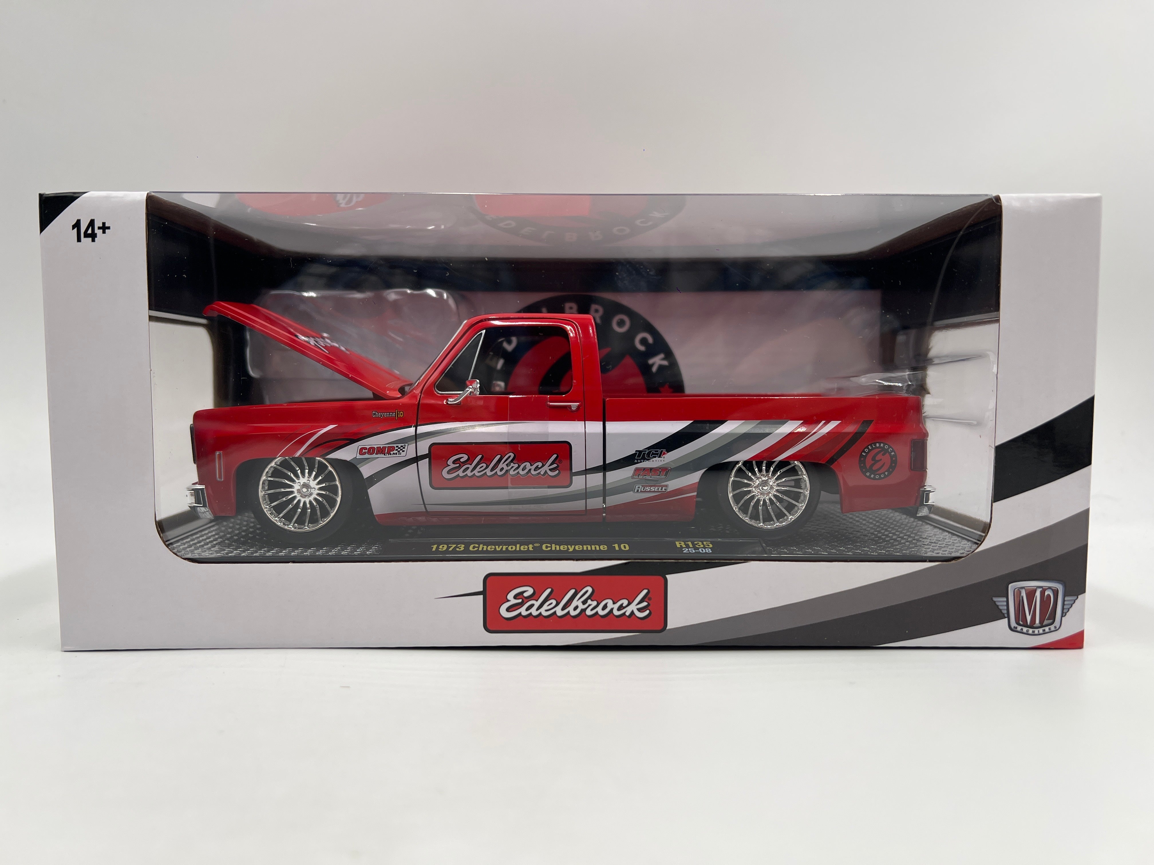 M2 Machines 1/24 Edelbrock 1973 Chevrolet Cheyenne 10 Red R135