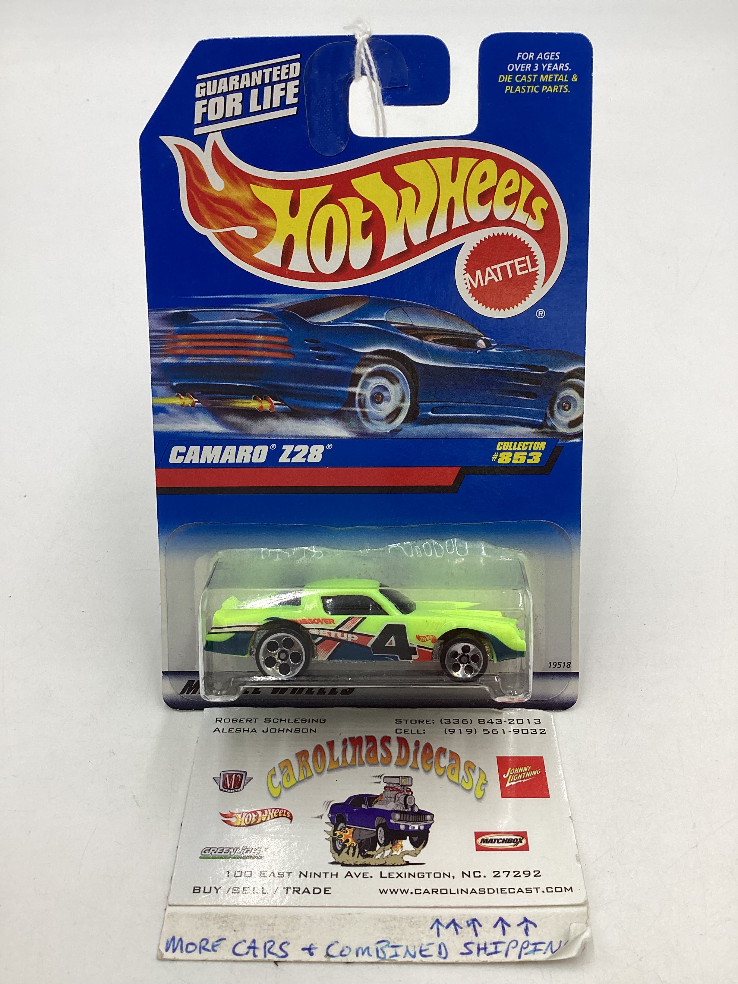 1998 Hot wheels #853 Camaro Z28 17H – carolinasdiecast