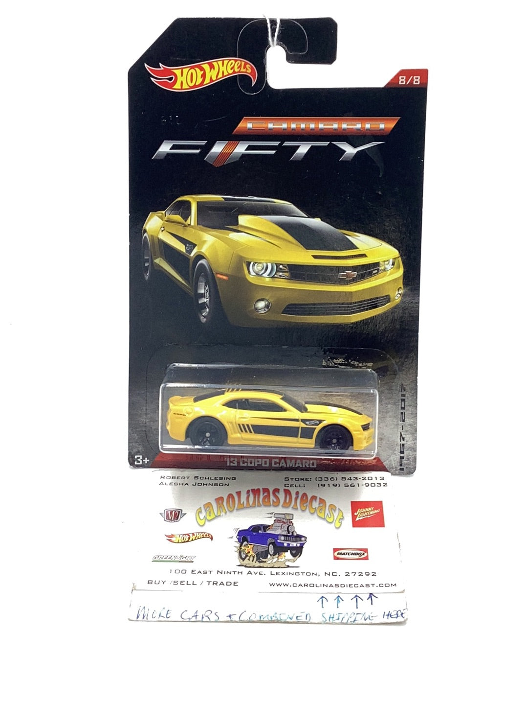 Hot Wheels 8 8 Camaro Fifty Series 13 Copo Camaro 155H