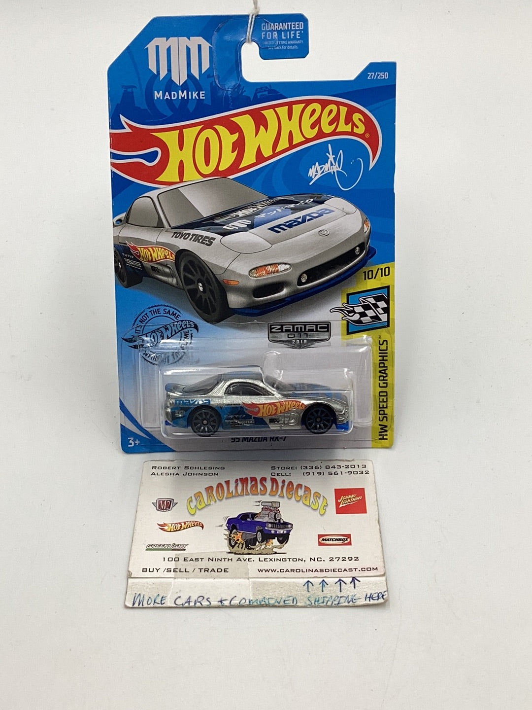 2019 Hot Wheels '95 Mazda RX-7 Walmart Exclusive Zamac #11 148C