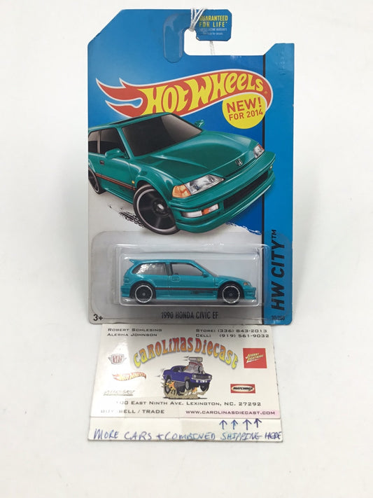 2014 Hot Wheels #30 1990 Honda Civic EF (BAD CARD)