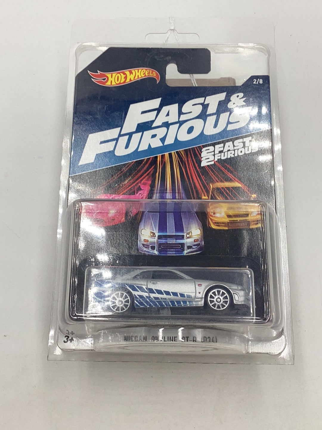 Hot wheels 2 Fast 2 Furious 2/8 Nissan skyline GT-R (R34) with protector