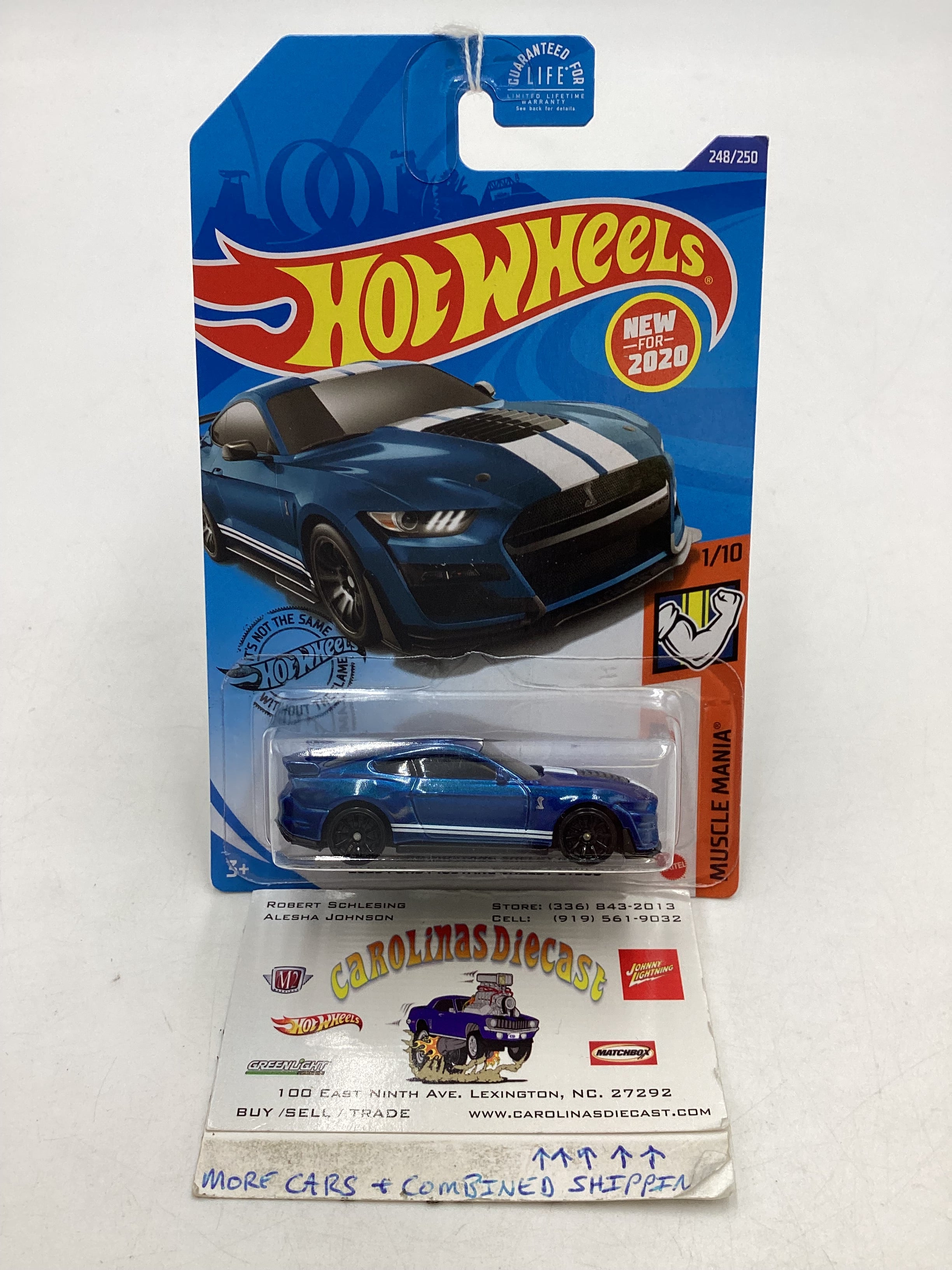 2020 Hot wheels #248 2020 Ford mustang Shelby GT500 Blue 26A