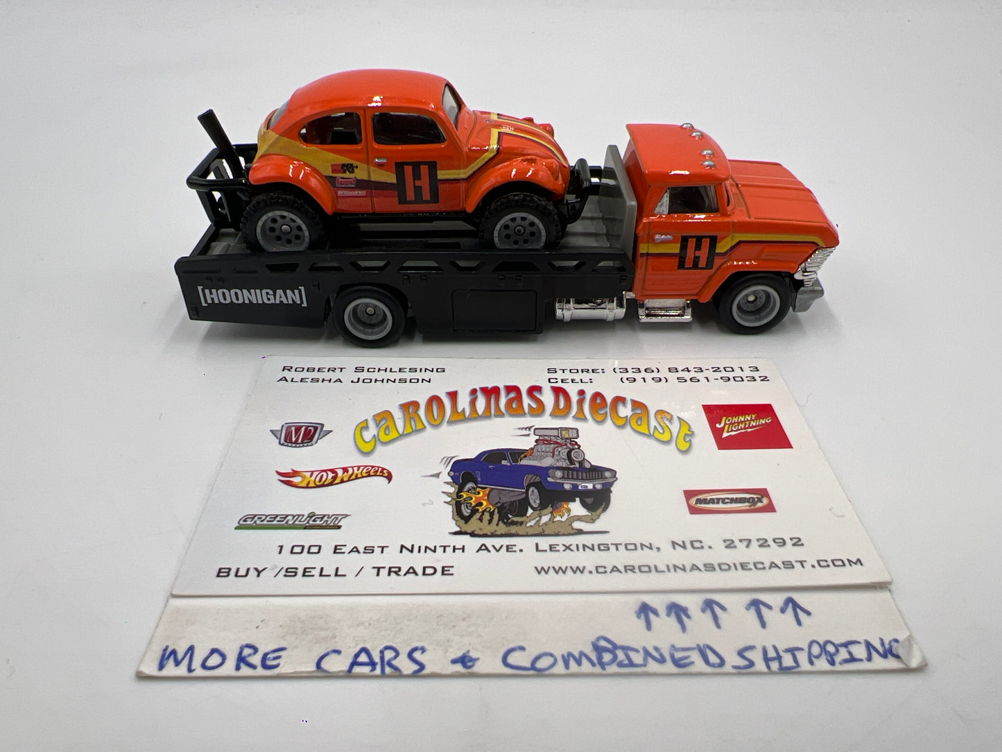 Hot Wheels 1/64 Premium Team Transport #31 Volkswagen Baja Bug & Horizon Hauler Orange Loose