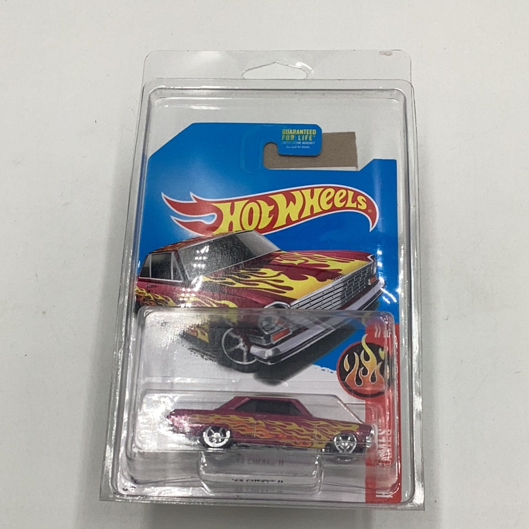 2017 hot wheels super treasure hunt 63 Chevy II W/Protector