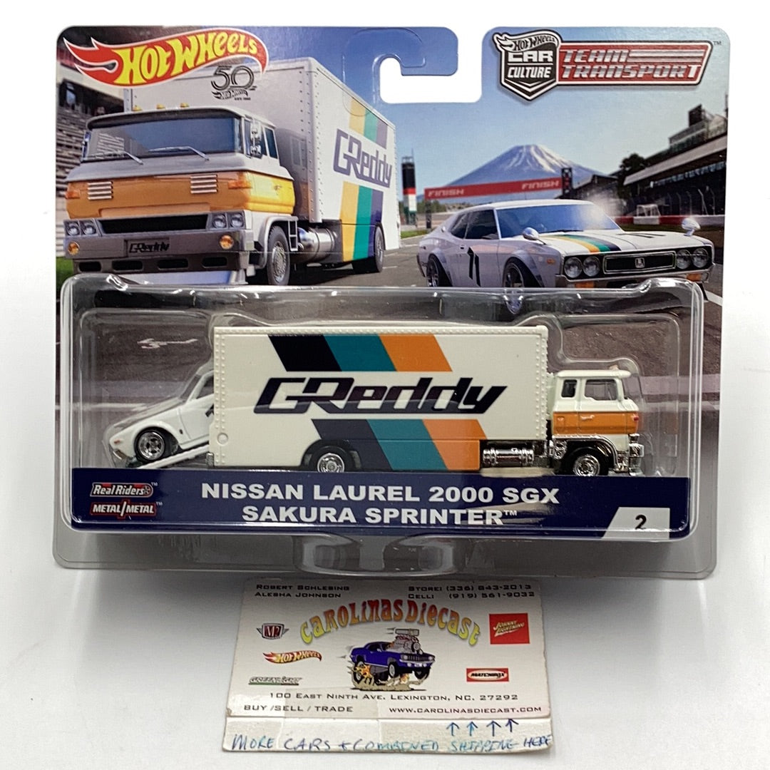 Hot Wheels Car Culture Team Transport Nissan Laurel 2000 SGX & Sakura deals Sprinter