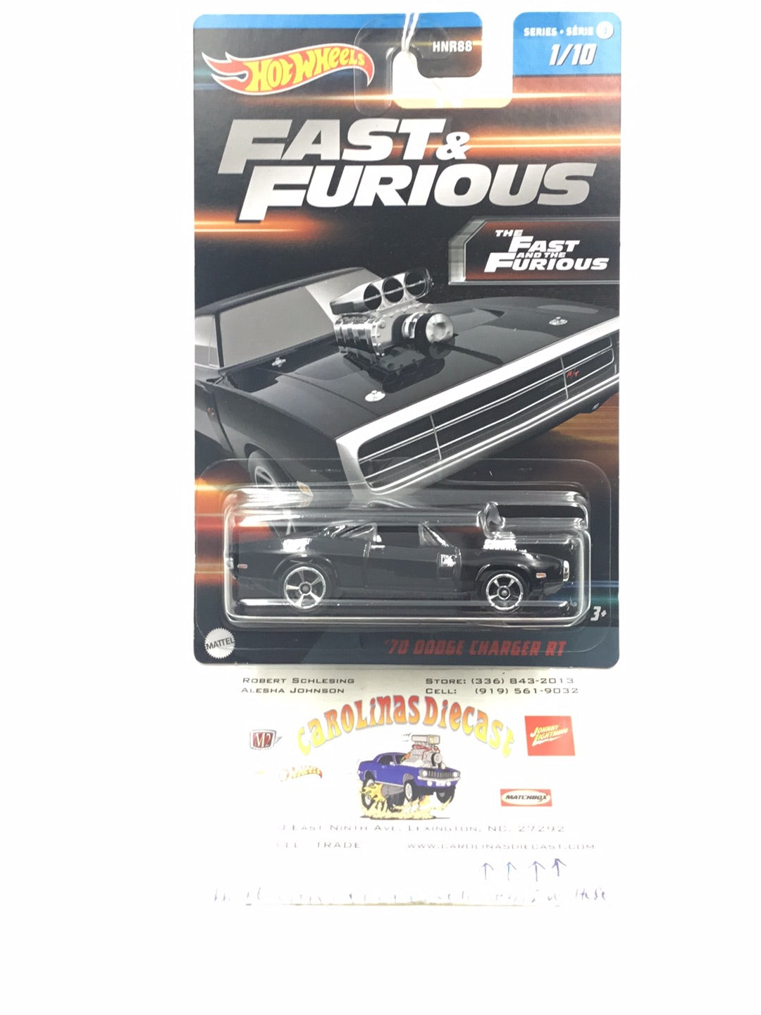 2023 hot wheels fast and furious Series 3 #1 70 Dodge Charger RT LL1 –  carolinasdiecast