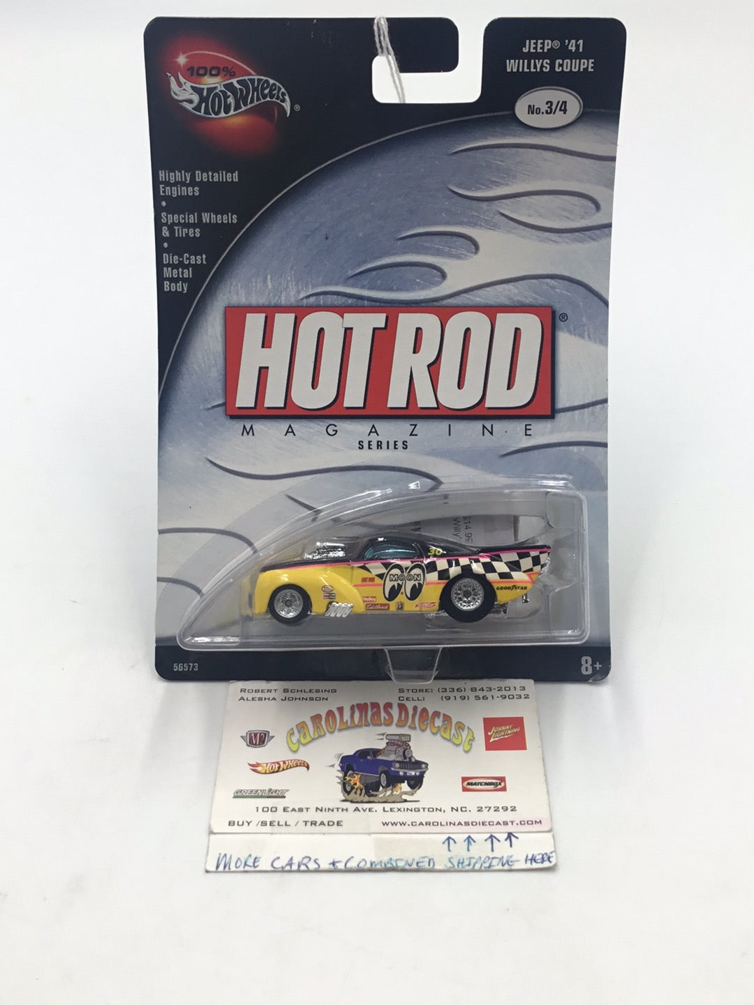 Hot Wheels 100% Jeep 41 Willy's coupe mooneyes G3 – carolinasdiecast