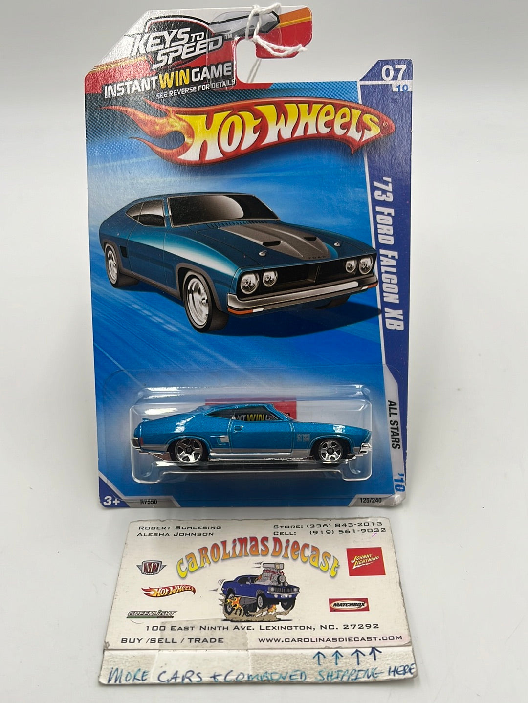 2010 Hot Wheels All Stars '73 Ford Falcon XB Blue Keys to Speed