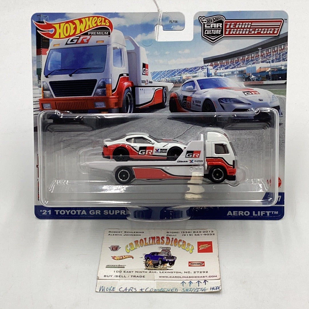 Hot wheels car culture team transport #37 21 Toyota GR Supra Aero