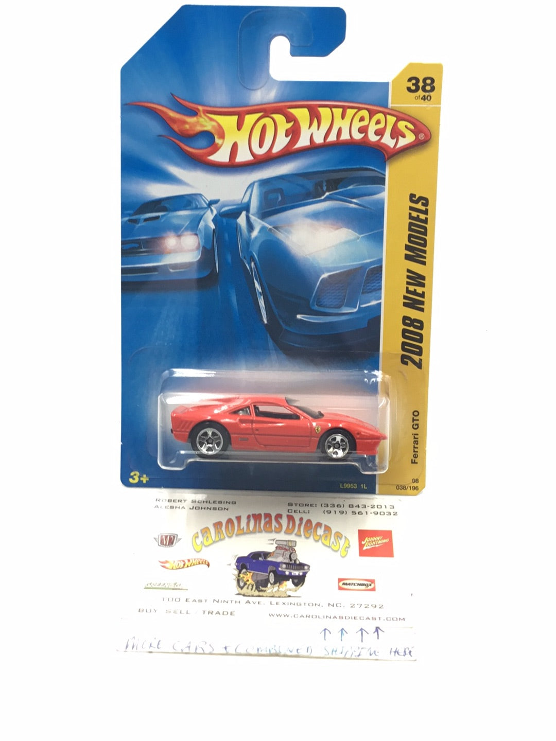 2008 Hot wheels #38 GTO Ferrari red