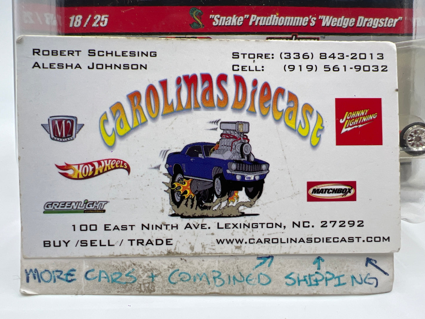 Hot Wheels Drag Strip Demons #18 Snake Prudhommes Wedge Dragster W/Protector