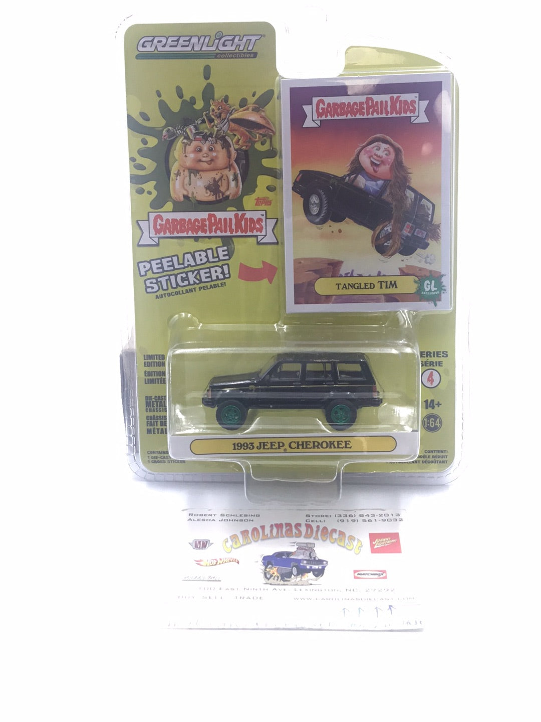 Greenlight Garbage Pail Kids 1993 Jeep Cherokee green machine