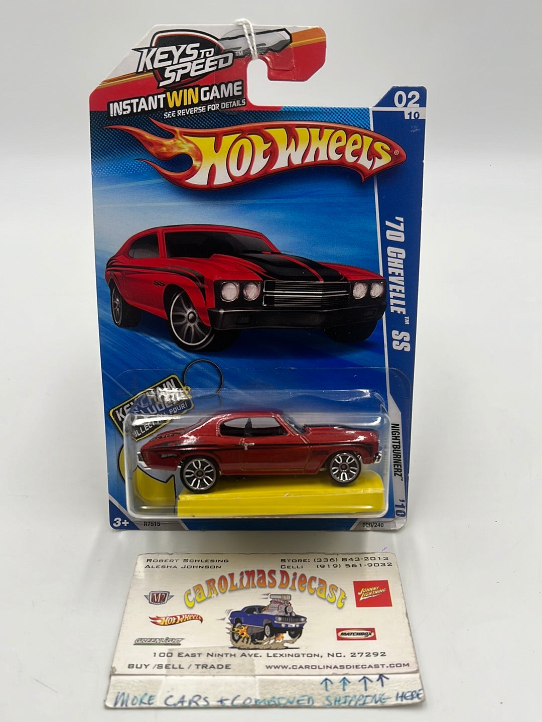 2010 Hot Wheels Nightburnerz '70 Chevelle SS Walmart Exclusive Key