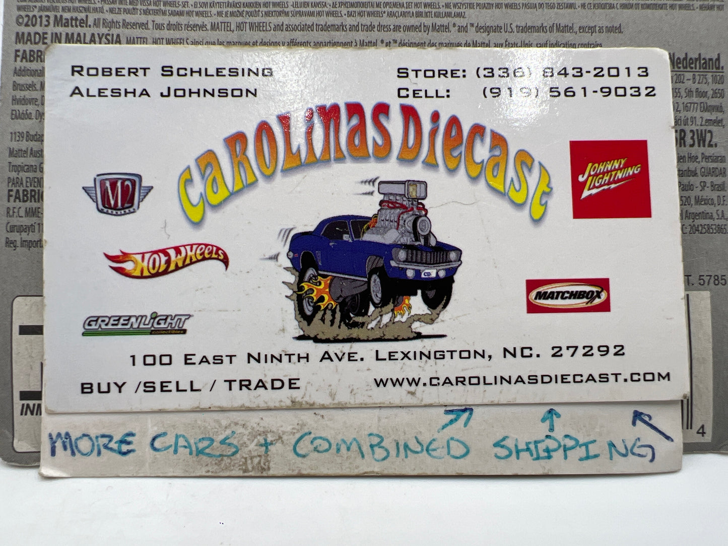 2014 Hot Wheels Short Card HW City #99 71 Mustang Funny Car Blue