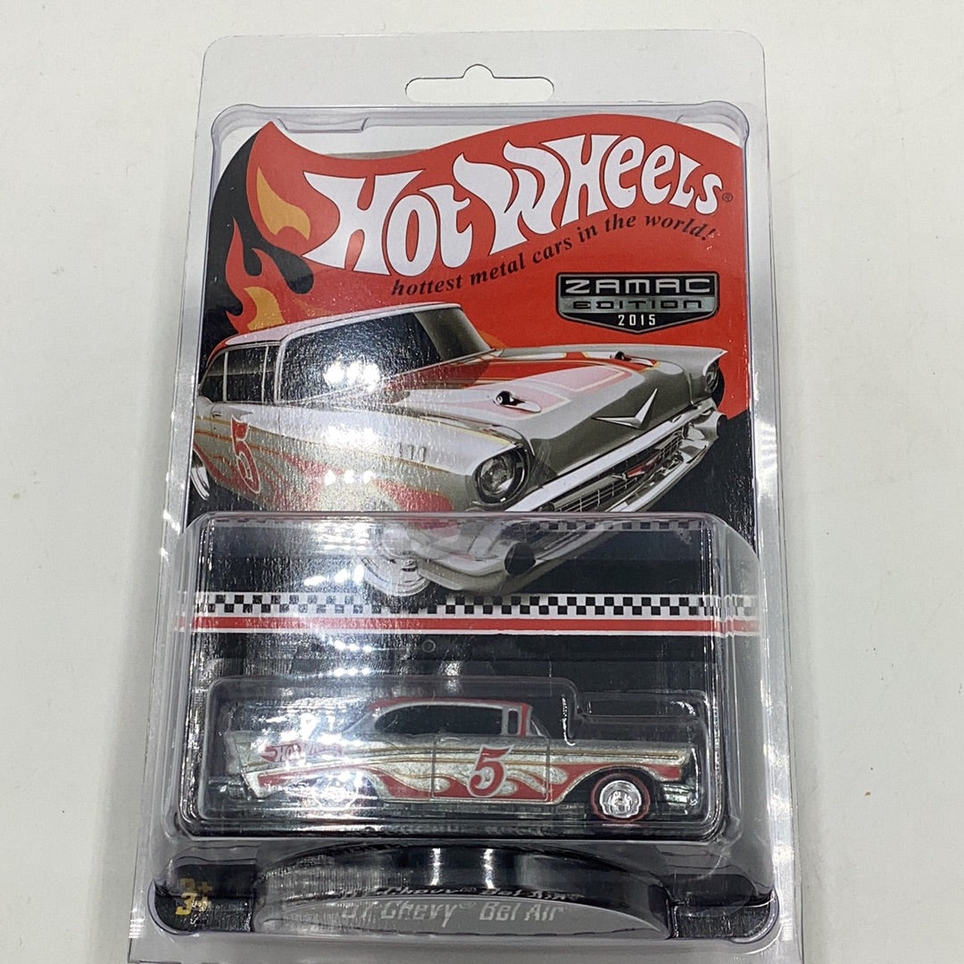 2015 Hot wheels collectors edition 57 Chevy Bel Air mail in Zamac edition Real Riders with protector