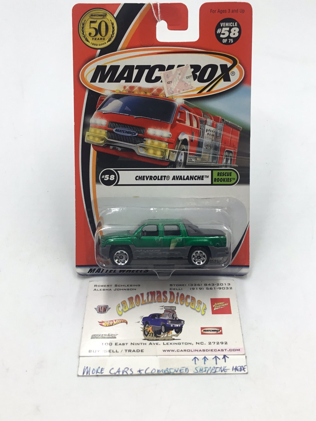 2002 matchbox 70 years #58 Chevrolet Avalanche II1 – carolinasdiecast