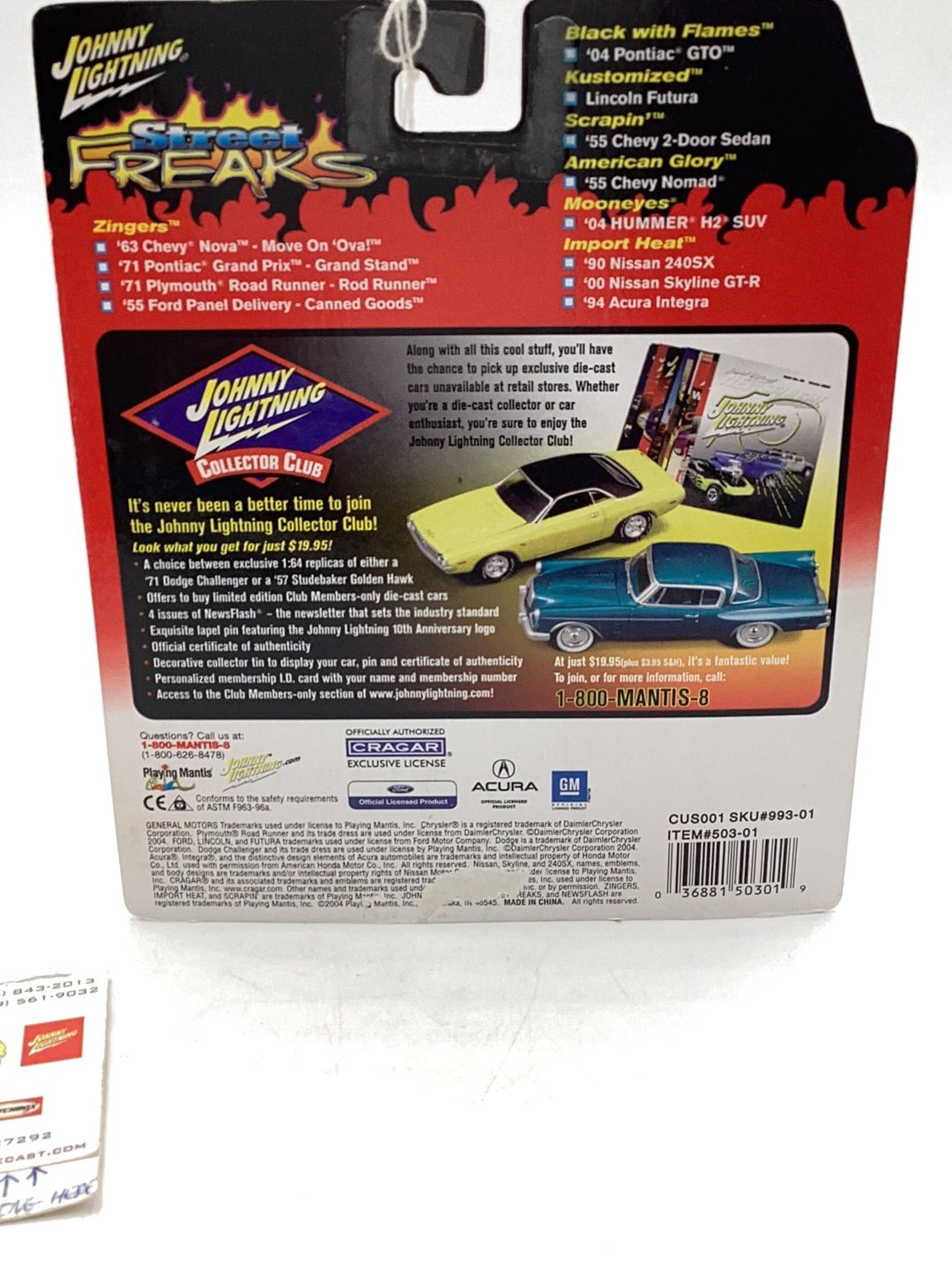 Johnny lightning street freaks Zinger 63 Chevy Nova White Lightning