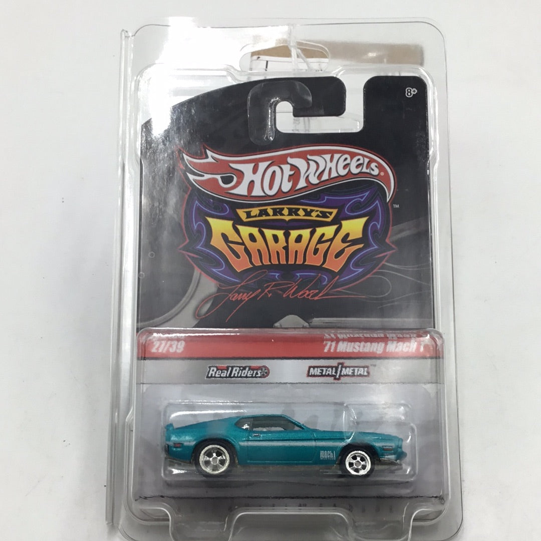 Hot wheels Larrys garage #21 71 Mustang Mach 1 real riders W/Protector