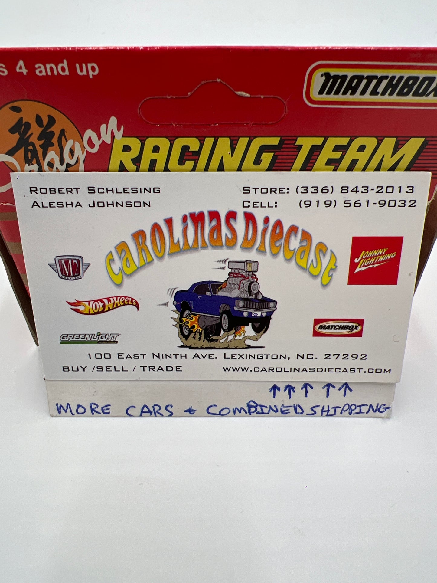 Matchbox Dragon Racing Team Unpunched Nissan 300ZX Turbo #7 Monkey Yellow (Box Opened)