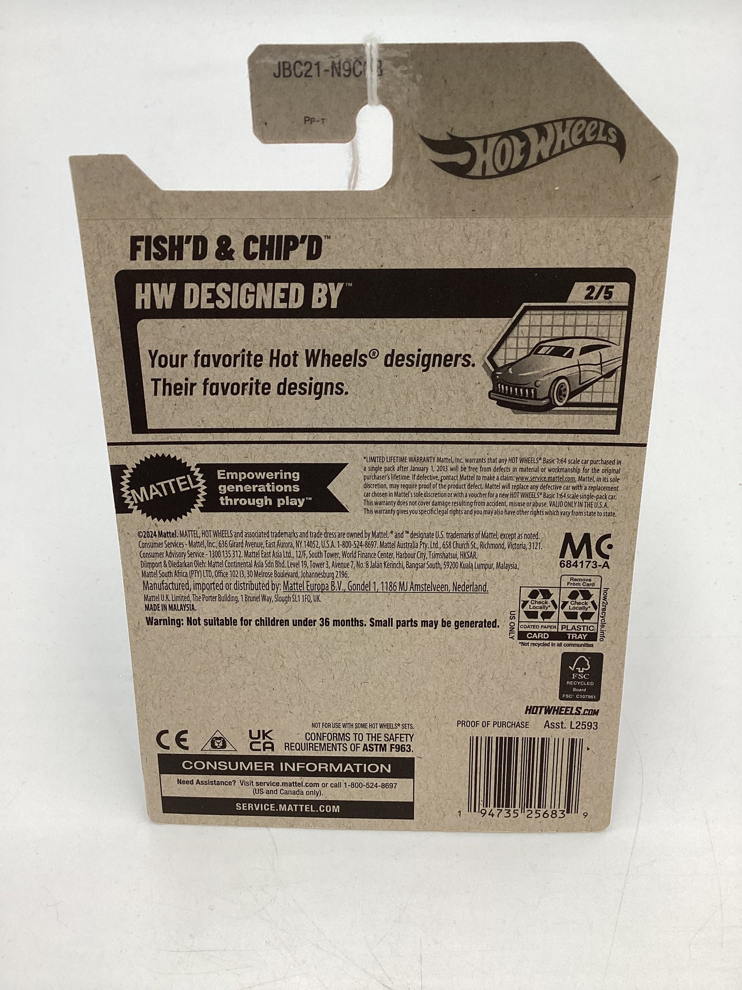 2025 Hot Wheels Treasure Hunt B case #32 Fish’d & Chip’d Cracked Blister 274H