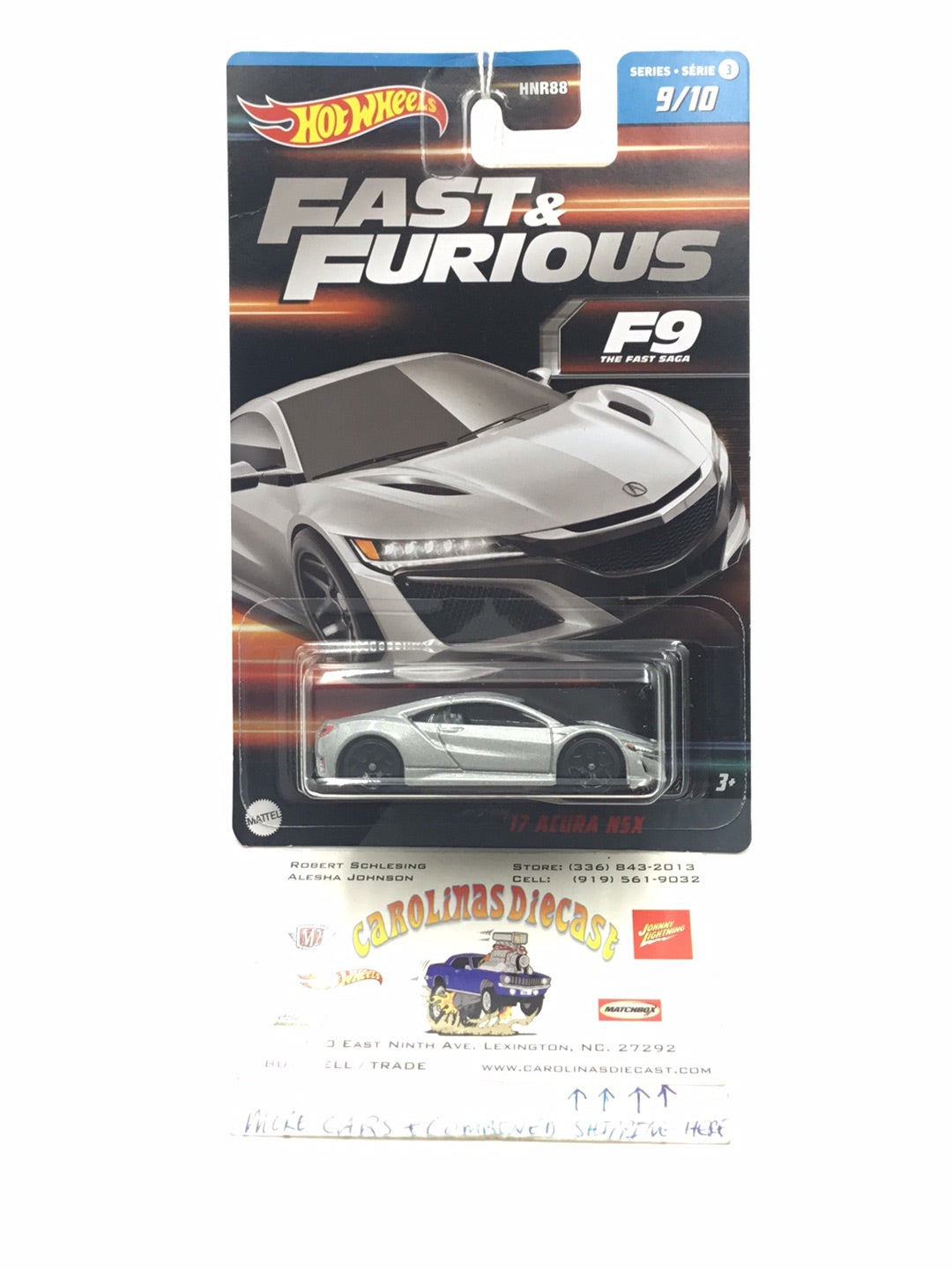 2023 hot wheels fast and furious Series 3 #9 17 Acura NSX LL4 –  carolinasdiecast