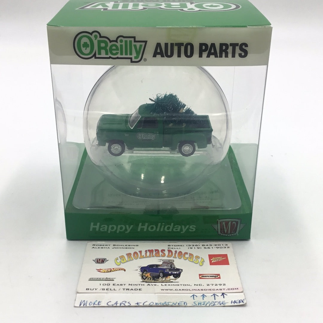 M2 MACHINES 2023 1/64 1972 Dodge Truck Christmas ORNAMENT Oreilys exclusive  htf