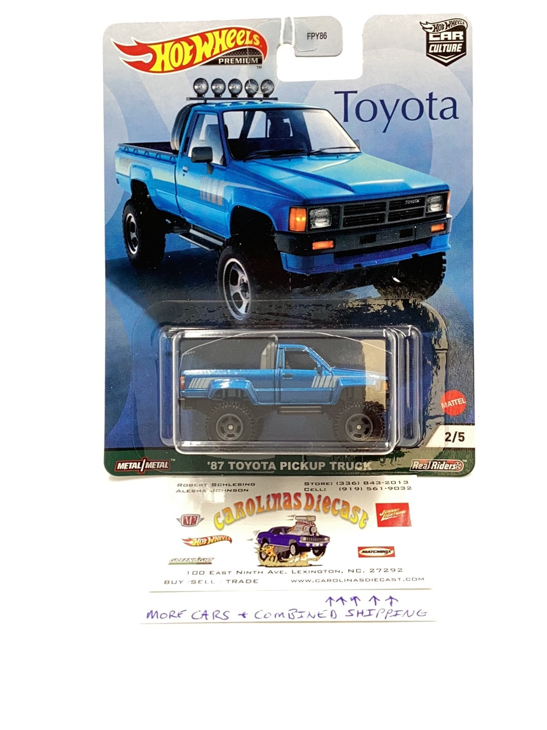 Hot Wheels 2017 selling zamac 1987 toyota pickup real riders