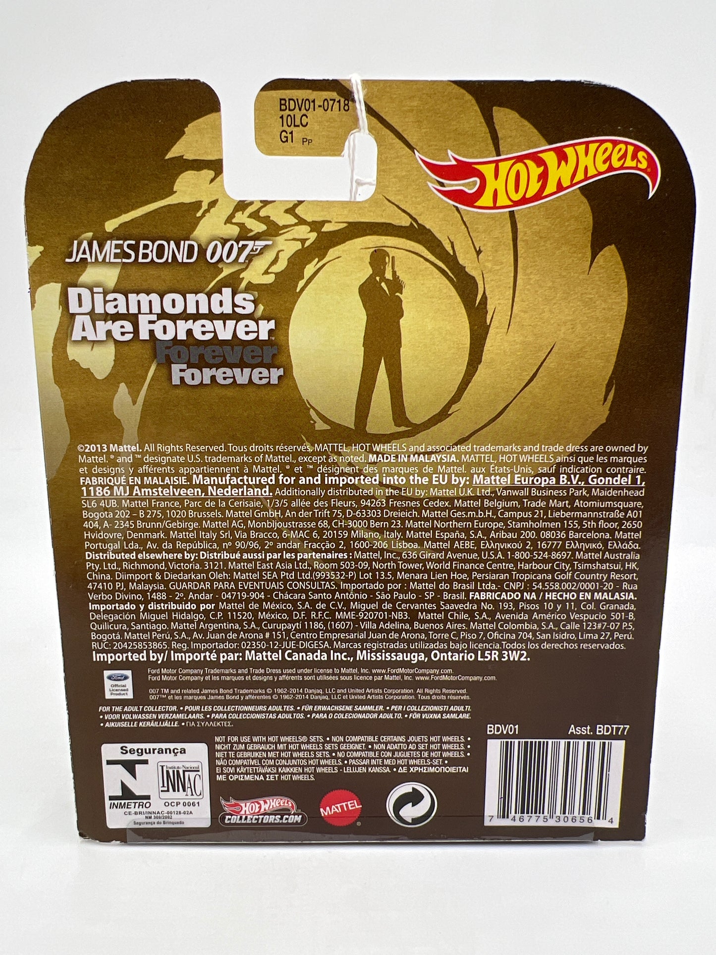 Hot Wheels Premium Retro Entertainment 007 Diamonds Are Forever 71 Mustang Mach 1 Red