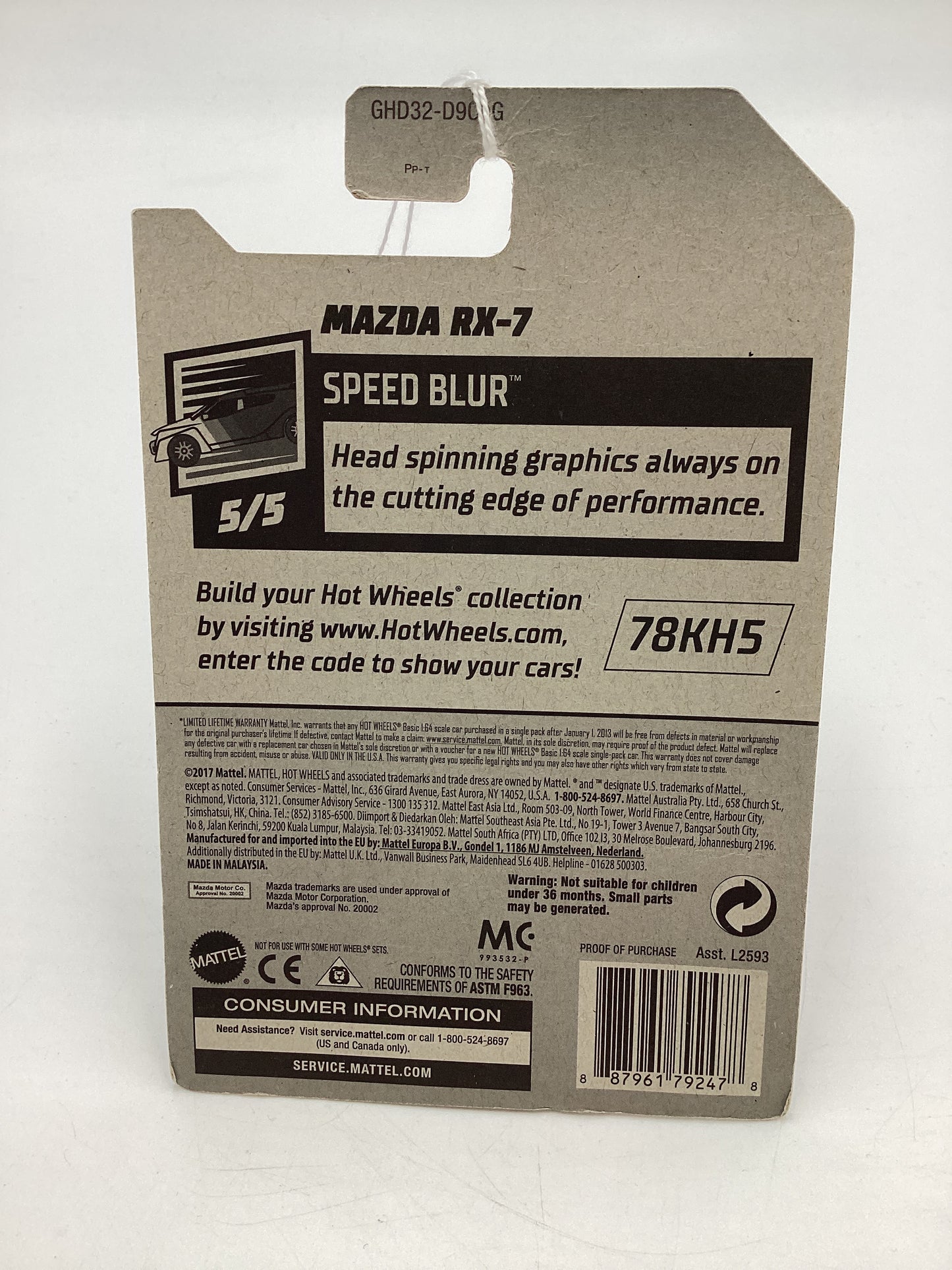 2020 Hot wheels Speed Blur #130 Mazda RX-7 Orange RX7 86D