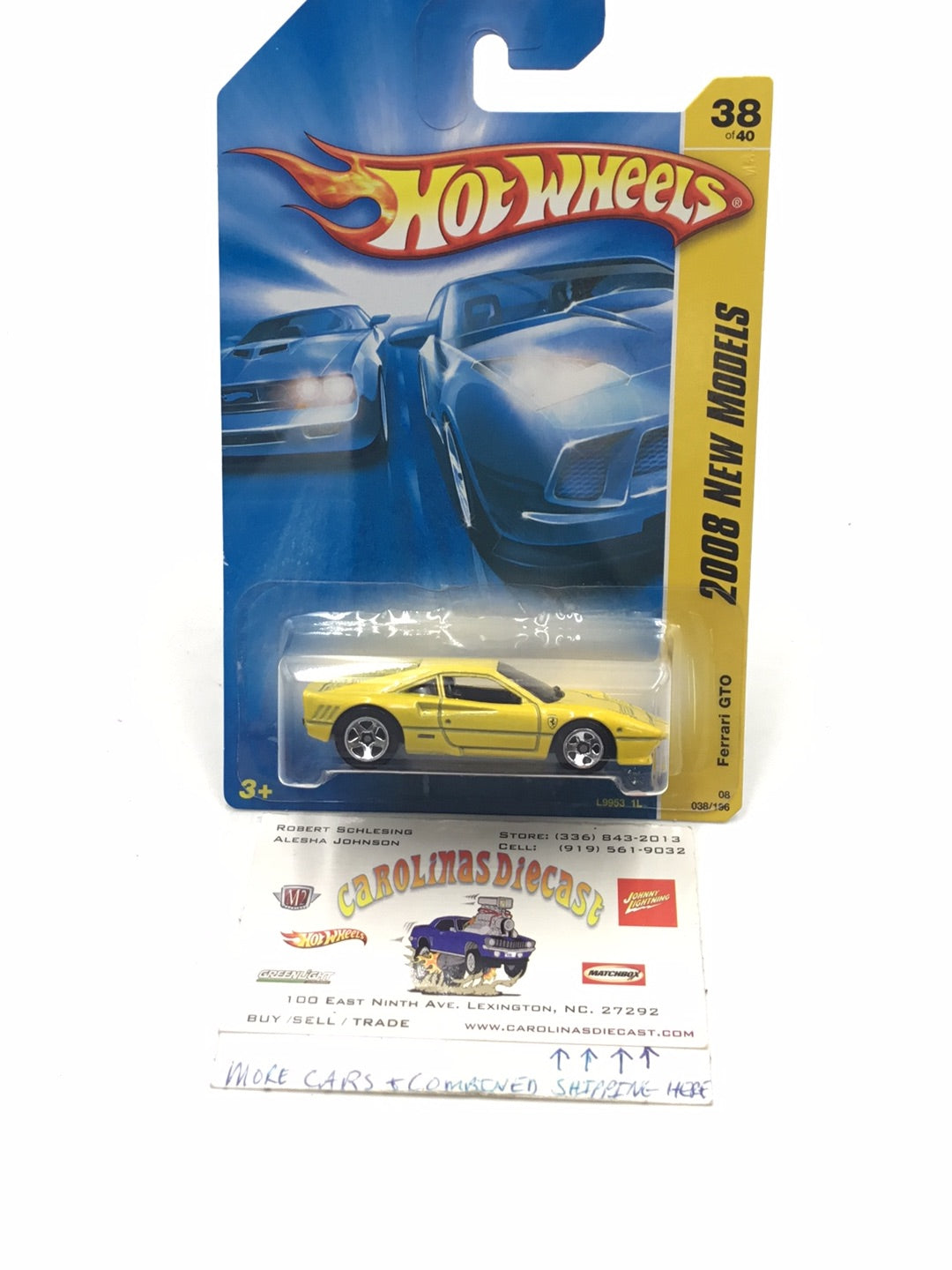 2008 Hot wheels #38 GTO Ferrari yellow PP5