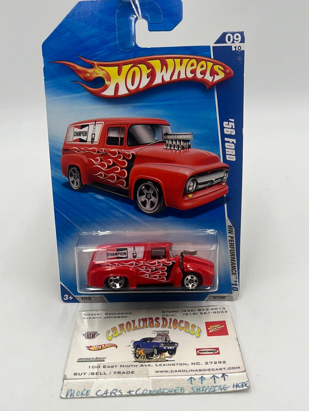 2010 Hot Wheels Performance '56 Ford Opening Hood Red 107/240 34B