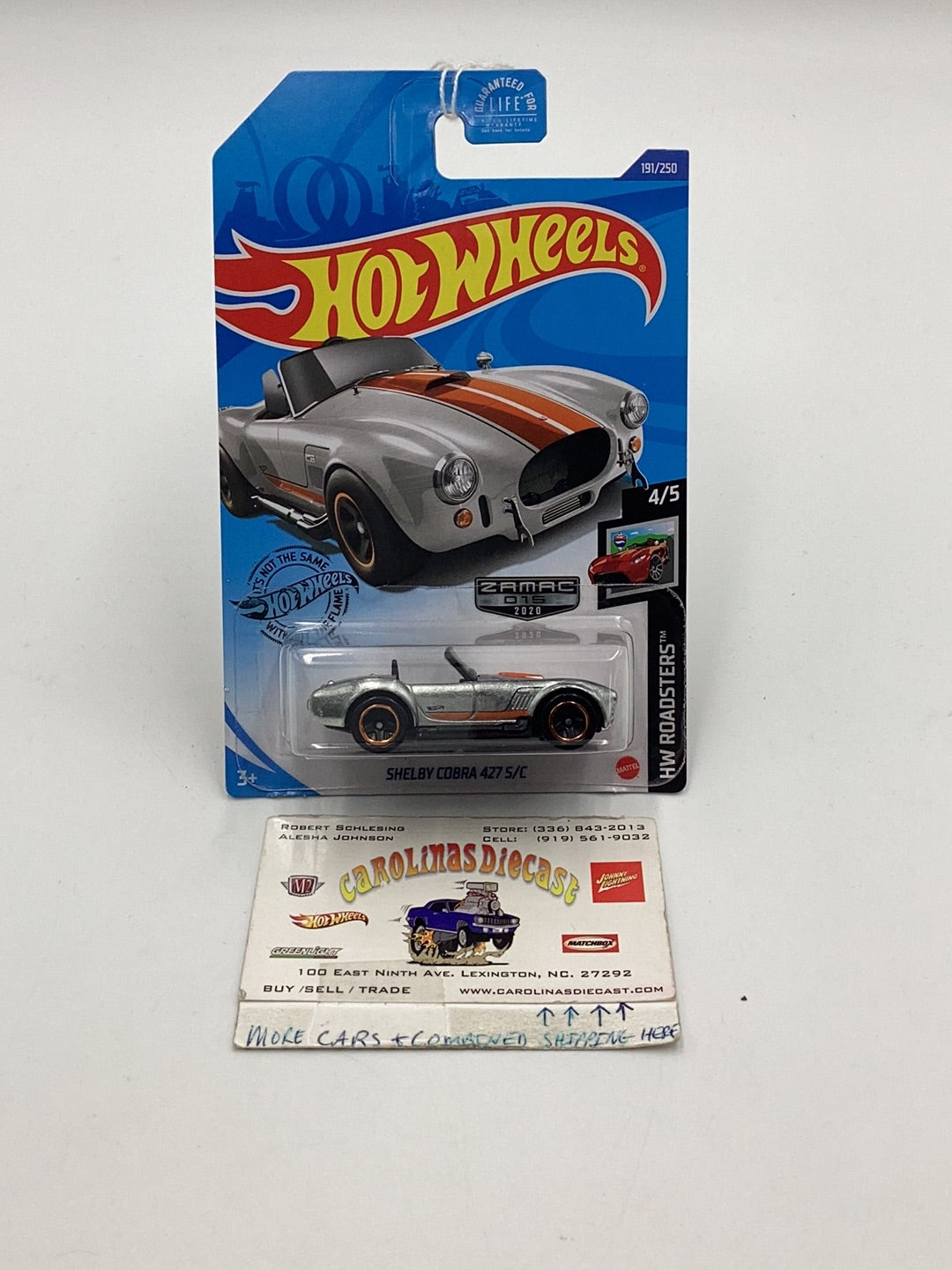 2020 Hot Wheels #191 Shelby Cobra 427 S/C Walmart Exclusive Zamac