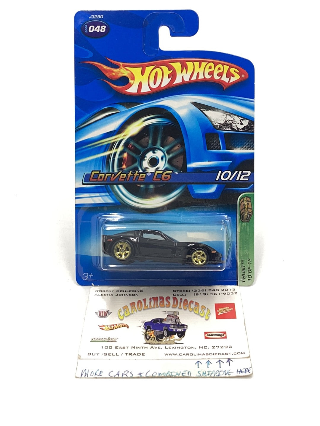 2006 Hot Wheels #48 Treasure Hunt Corvette C6 W/protector 66E
