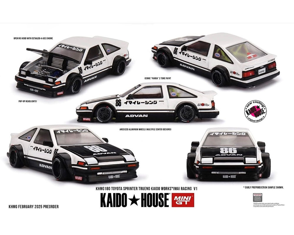 PREORDER Kaido House x Mini GT 1:64 Toyota AE86 Sprinter Trueno Kaido Street V1 White KHMG180