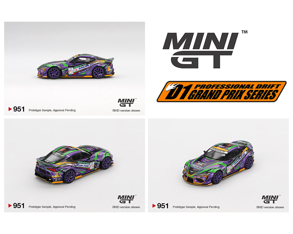 Mini GT 1:64 Japan Exclusive Toyota GR Supra KUHL 2021 D1GP EVANGELION RACING 2021- Limited Edition MGT00951