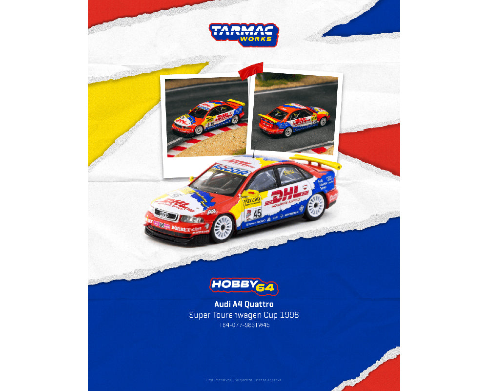 (Preorder) Tarmac Works 1:64 Audi A4 Quattro Super Tourenwagen Cup 1998 Frank Biela – Hobby64