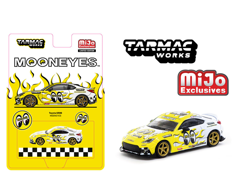 (Preorder) Tarmac Works 1:64 Toyota GR86 MOONEYES Yellow Global64 MiJo Exclusives Limited Edition