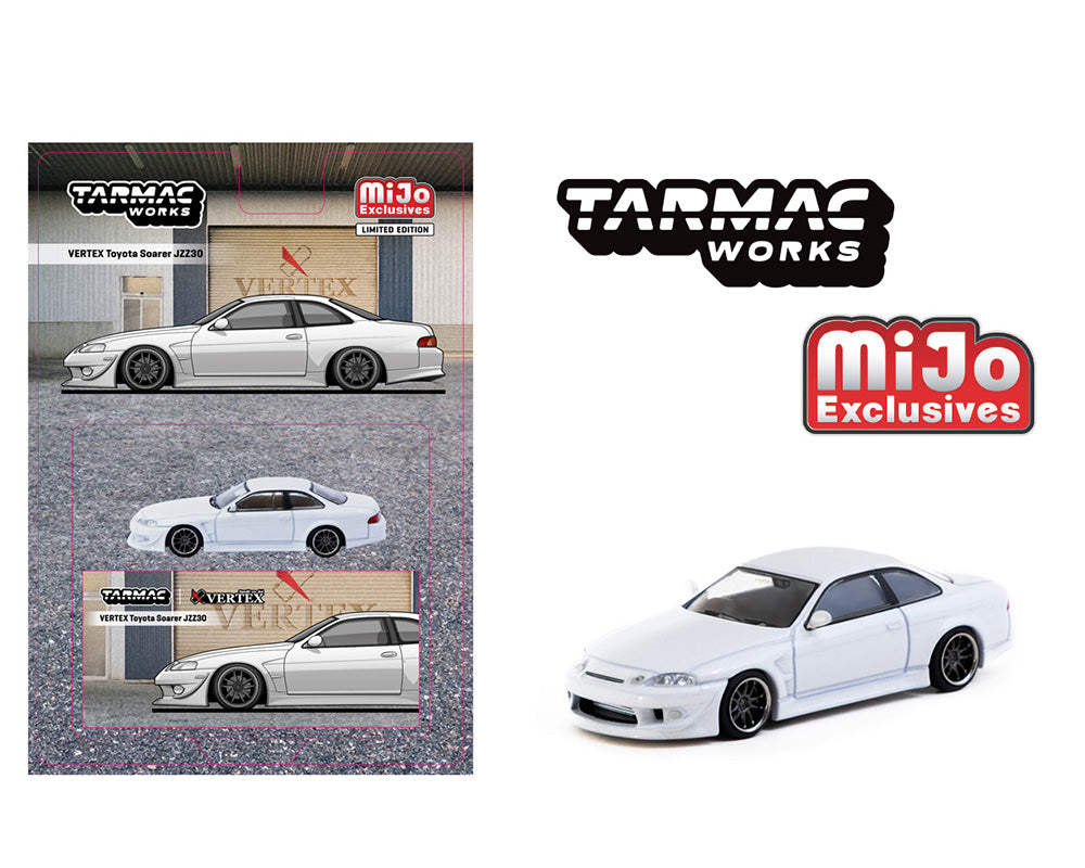 (Preorder) Tarmac Works 1:64 VERTEX Toyota Soarer JZZ30 – White – Global64 – MiJo Exclusives Limited Edition