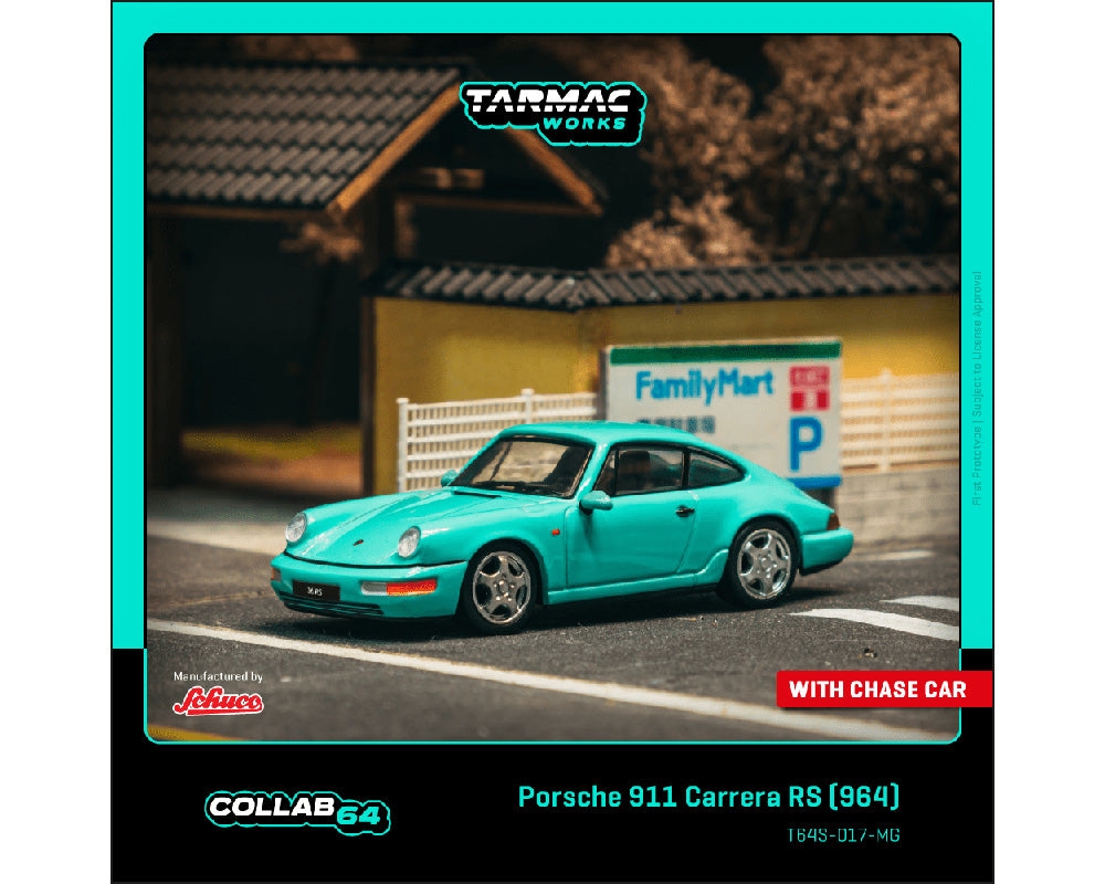 (Preorder) Tarmac Works 1:64 Porsche 911 Carrera RS (964) – Mint Green – Collab64