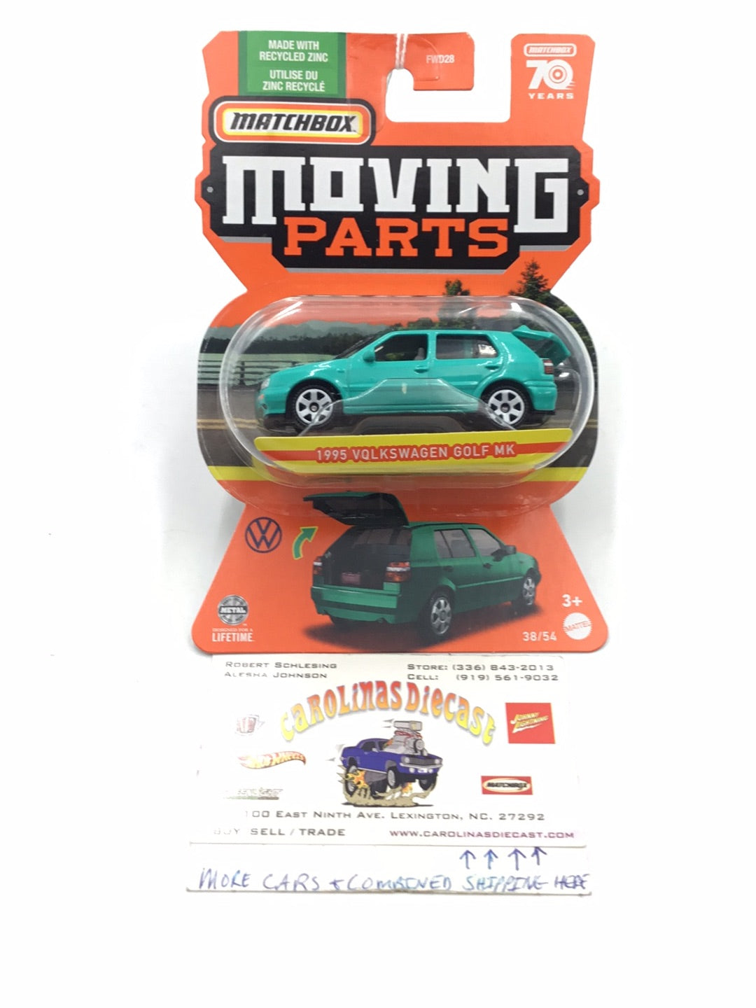 Matchbox Moving Parts 1995 Volkswagen Golf MK3 165G – carolinasdiecast
