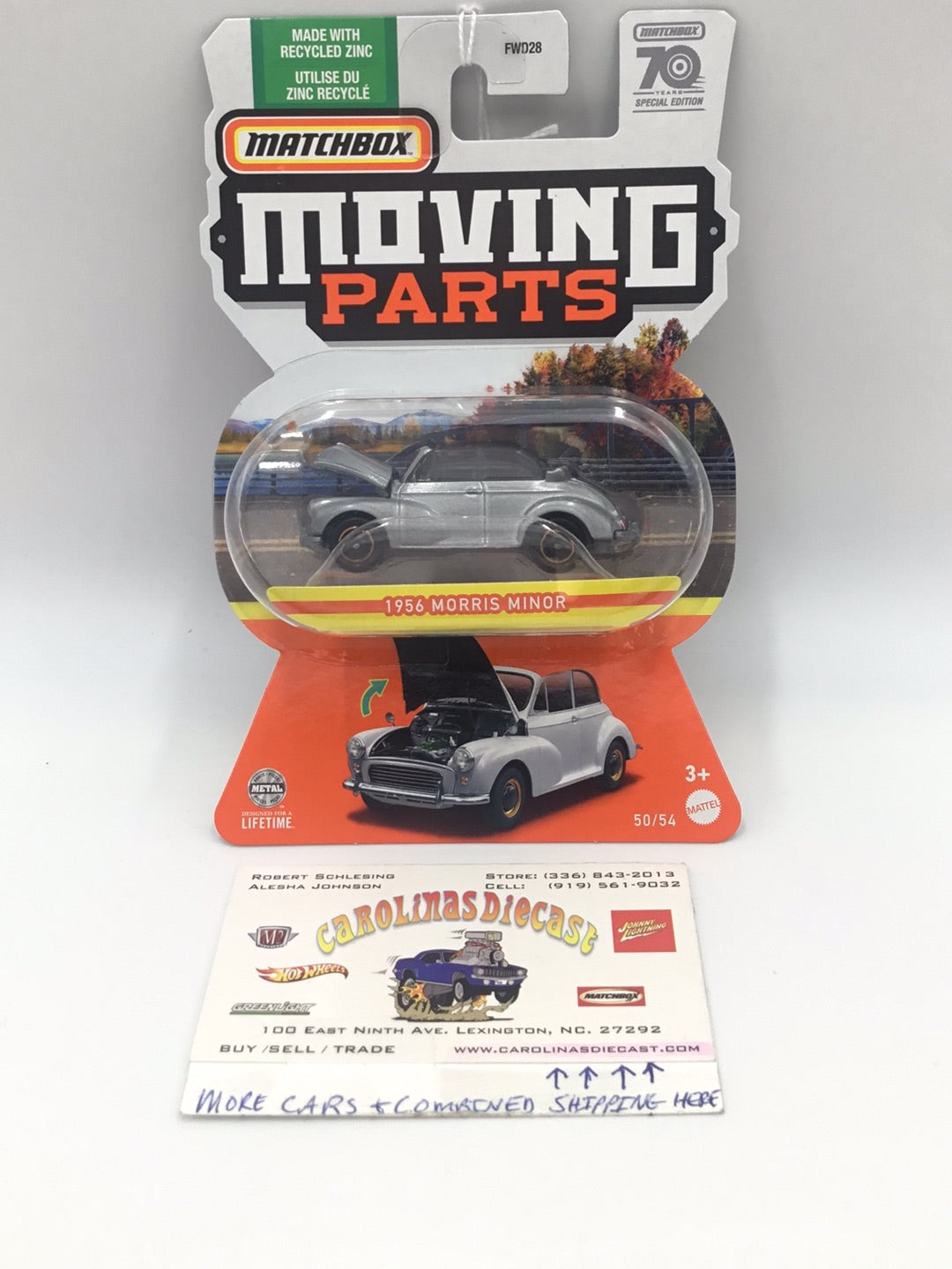 2023 Matchbox Moving Parts 1956 Morris Minor silver 168o