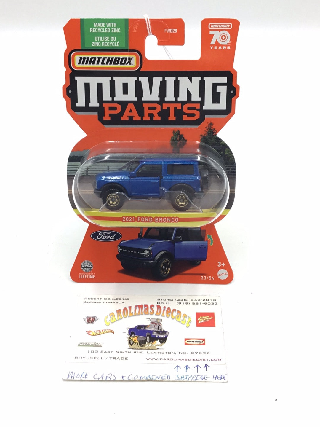 2023 Matchbox Moving Parts 2021 Ford Bronco blue