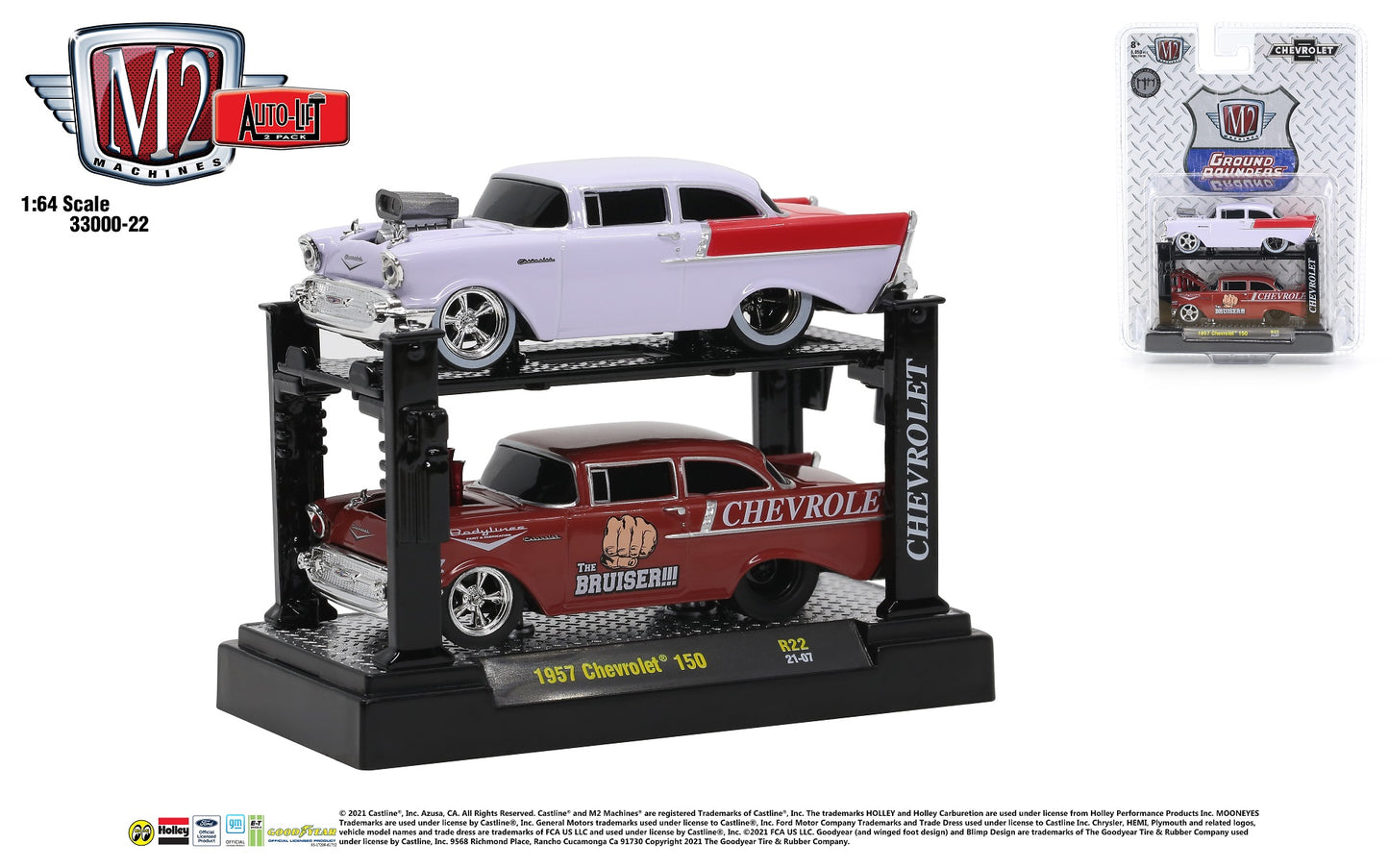 M2 Machines auto-lift 1957 Chevrolet 150 R22
